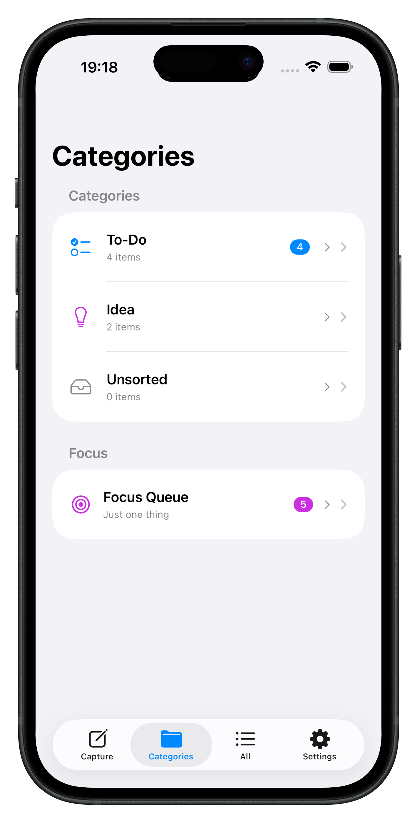 To-Do list with automatic categorization